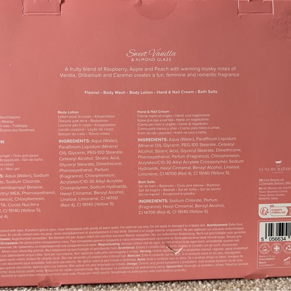 The Luxury Bathing Company Sweet Vanilla & Almond Glaze Bath/Self Care Set - 5pc - Picture 5 of 8